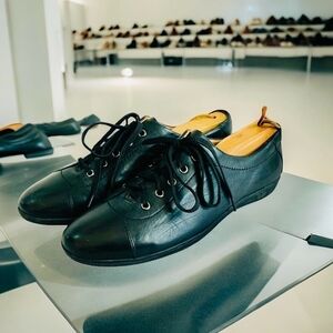 Men’s Shoes VITTO ROSSI Sneakers Black Leather Lace Up Casual Shoes Comfy Shoes